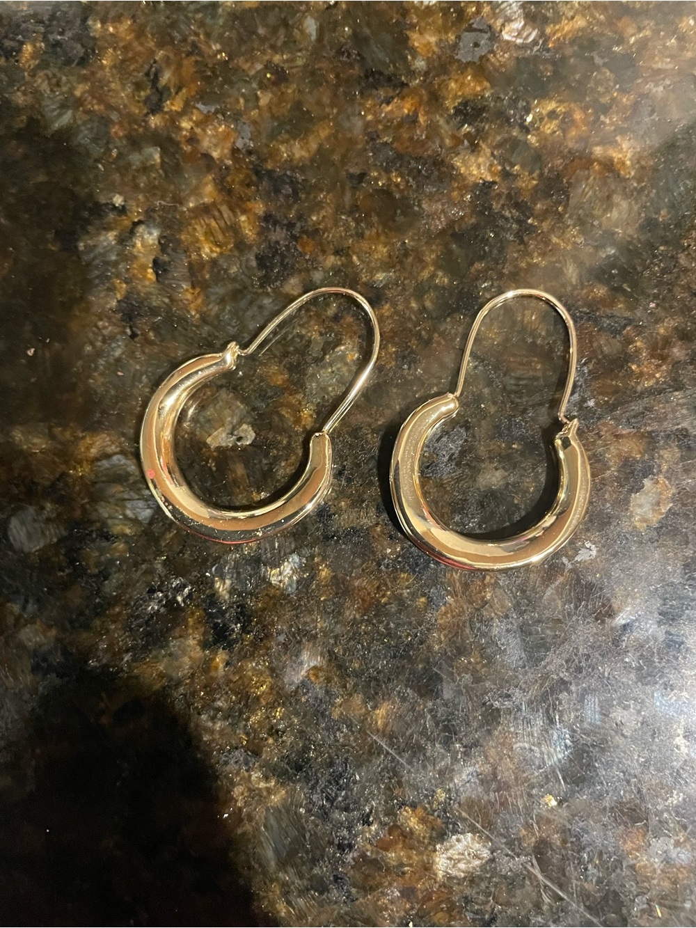 LOFT Classic Gold Hoop Drop Earrings - Polished Gold Tone